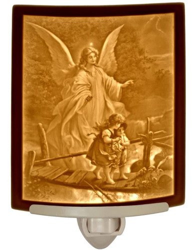 Angel En El Puente   curved Porcelana Lithophane Luz Noct