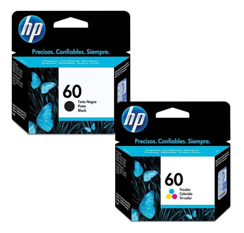 Kit De Cartuchos De Tinta Hp 60 Original Negro Y Tricolor