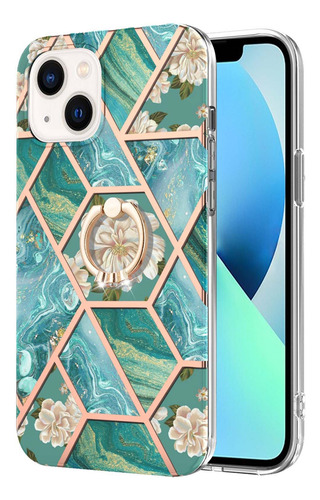 Funda Para La Serie Samsung Con Soporte Para Anillos, Elegante Flor A Prueba De Golpes, Funda Protectora De Teléfono Con Soporte, Color Verde