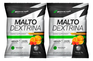 2x Maltodextrina - 1kg - Body Action Sabor Laranja & Acerola