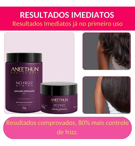 Mascara Hidratação Zero Frizz Aneethun 1kg No Frizz