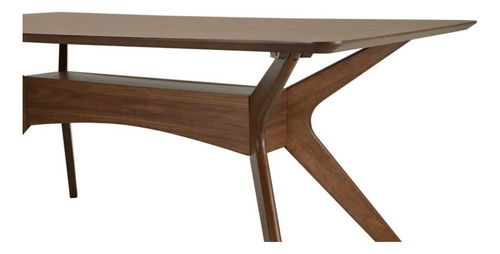 Juego De Comedor Aspen De Madera Con 6 Sillas Tapizadas Color Nogal Diseño de la tela de las sillas Gris Claro