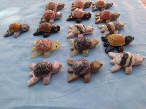 50 Tortugas Marinas De Mármol Y Onix 4cm (Usado)