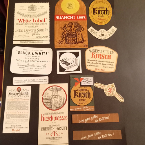 Publicidades Antiguas Etiquetas Whiskey Cerveza Licor Lote 