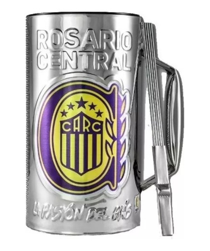 Vaso Guiro Rosario Central Oficial Con Raspador Y Caja 3/4 L