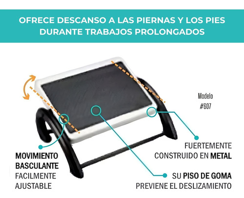 Apoya Pies Ergonómico Reposapies Para Escritorio Oficina