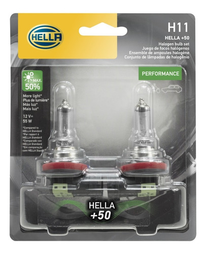 Ampolleta Hella H11 12v 55w Pgj19-2 T4 P50 (par)