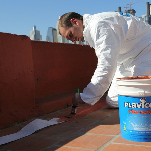 Imagen 2 de 9 de Plavicon Fibrado Impermeabilizante Techo Terraza X 20 Kg