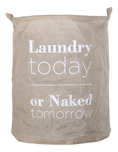 Tacho Cesto Laundry Ropa Sucia Deco Baño Natural 40 X 50 Cm