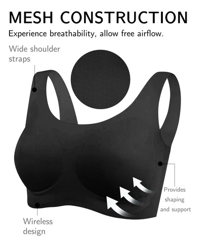 Yi Sujetador Sin Aros Mujer Sin Costuras Push Up Deportivos