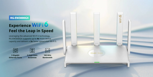 Home Router Inalámbrico Mesh Gaming Wi-fi 6 2x2 Rg-ew3000gx