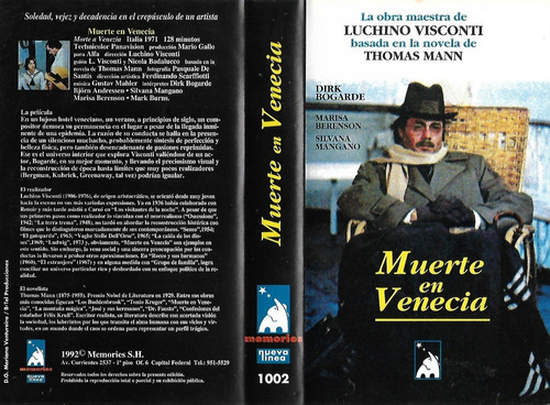 Muerte En Venecia Vhs Luchino Visconti Dirk Bogarde Nuevo