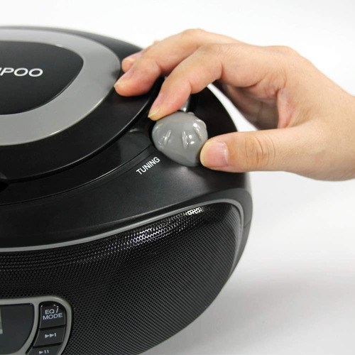 Lonpoo - Reproductor De Cd Portátil De Boombox Con Bluetooth