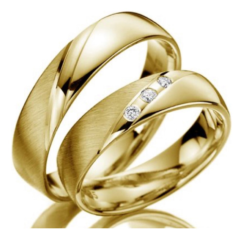 Par Anillos Oro Amarillo 10k 6mm Argollas Confort Fit Amarillo Del 4 Al 16