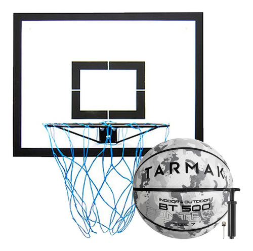 Imagem 1 de 7 de Tabela Basquete 50x65cm + Aro E Cesta + Bola Oficial Núm 7