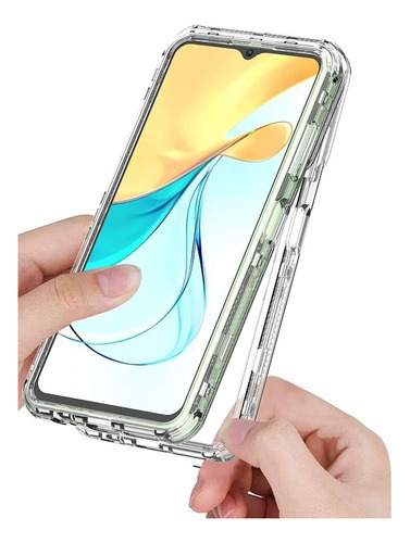 -para Capa Zte Axon 50 Lite Funda 3 Em 1 Transparente + 2 Mi