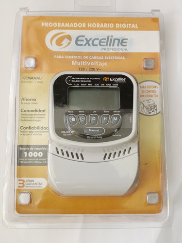 Programador Horario Digital Exceline Multivoltage 120/220v