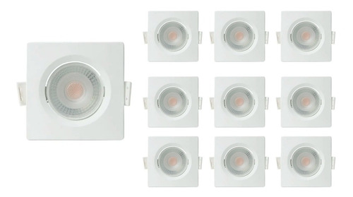 Kit 20 Spot Super Led Quadrado 3w Branco Frio Frete Grátis