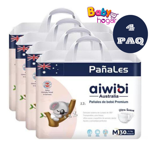 Pañales Aiwibi Ultra Suave. Elegir Tallas: P, M, G, Xg 4 Paq
