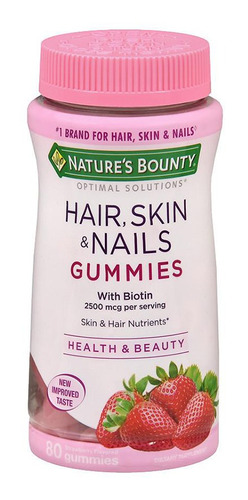 Natures Bounty Optimal Solut Hair Skin&nails X 80 Gummies