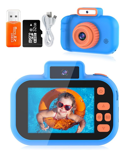 Cámara Para Niños Recargable 16mp/pantalla Lcd, 32gb Sd Card