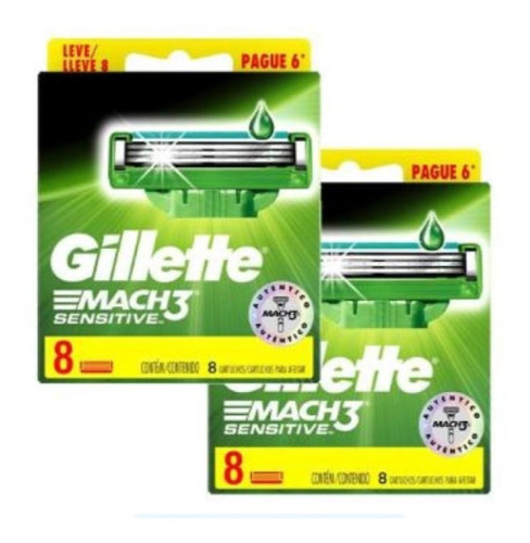 Recarga Gillette Mach3 Sensitive Com 16 Cargas Original