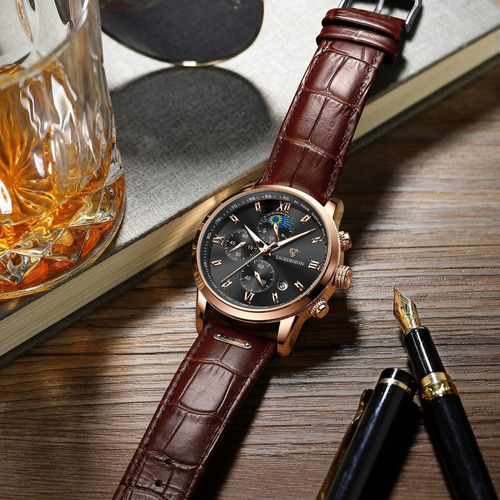 . . Reloj Original De Moda For Hombre Con Correa De Cuero