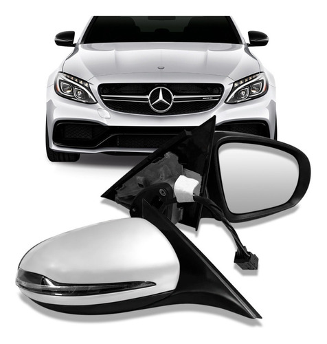 Par Retrovisor Mercedes C180 2015 2016 2017 Com Luz Pisca