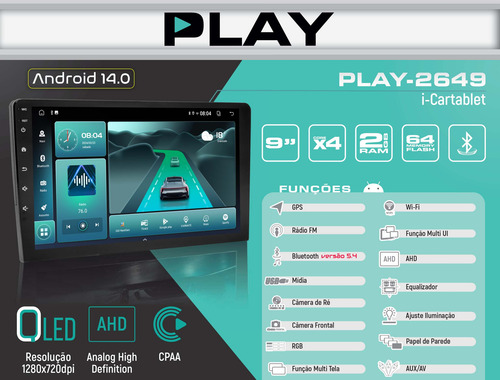 Multimidia Ecosport 13/17 Sync Android 64gb 9p Carplay Play