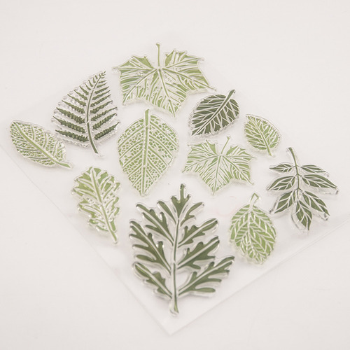 Sello Transparente Con Estampado De Hojas Para Bricolaje S