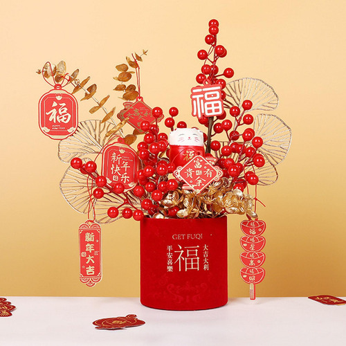 Vaso De Flores De Personagem Fu, Pingente De Vaso Estilo B