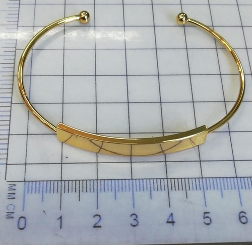 Imagen 5 de 8 de Pulsera Ajustable Acero Oro Amarillo Grabado Láser M1052
