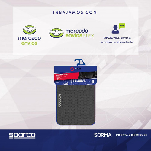 Imagen 7 de 10 de Cubre Alfombra Auto Camioneta Universal Sparco 3 Piezas