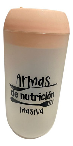 Yerbero O Azucarero Con Frase - Envase De Plástico 500cc Coral Claro