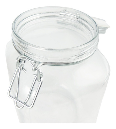 Frasco Tarro De Vidrio Cierre Clip Hermetico 1 Litro Color Transparente