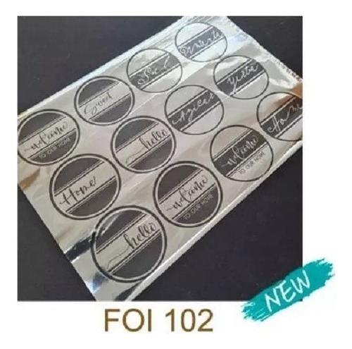 Papel Foil Estampado Impreso A4 Transferencia Mod 102 Plata