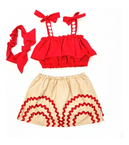 Conjunto Calcinha Top Laço Moana Baby Festa Mesversario Roupa Bebê Menina  Tam. 1 mês a 4 anos