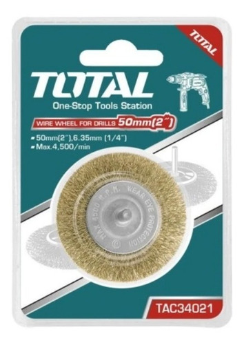 Cepillo Circular Latonado Para Taladro 50mm Tac34021 Total