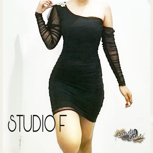Vestido Marca Studio F, Negro Ajuste Perfecto