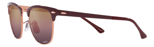 Lentes Sol Ray-ban Clubmaster Metal Bordeaux Polarizado + Lente Espejado Rojizo Armazón Bordeaux - Rose Gold Diseño 9253g9