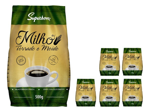 Café De Milho Torrado E Moído Superbom Pacote 500g - Kit C/6