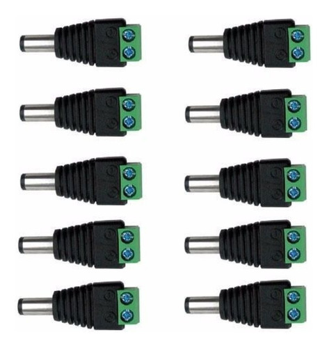 Pack X10 Conector Macho De Poder Dc Cámaras