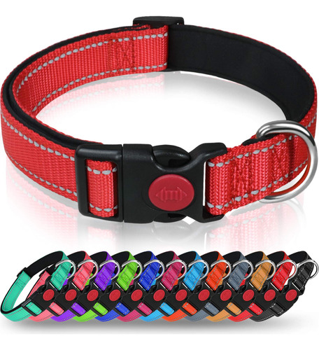 Collar Reflectante Para Perro De Color Rojo Tamaño S