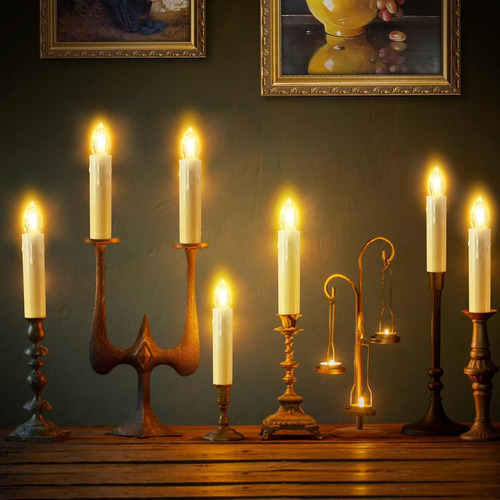 Velas Sin Llama, 12 Luces Led Parpadeantes Que Funcionan Con