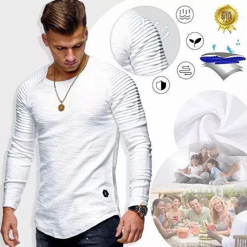 Camiseta De Manga Larga Hombre – Algodón, Holgada, Deportiva, Para Correr Y Entrenar Con Diseño Divertido