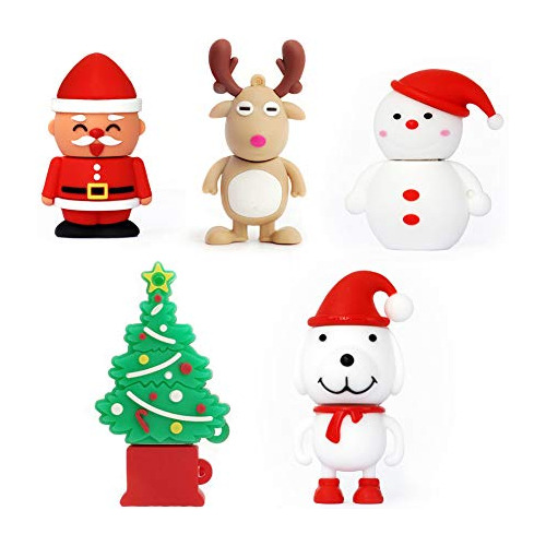 Unidad Flash Usb De Navidad 5 Pack De 16gb, Memoria Usb...