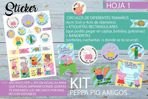 Cajitas para imprimir PEPPA PIG y sus amigos - Archivos PDF – Una Fiesta  Bonita
