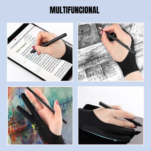 Guantes Negros Tableta Gráfica Dibujo Reduce Fricción Sudor