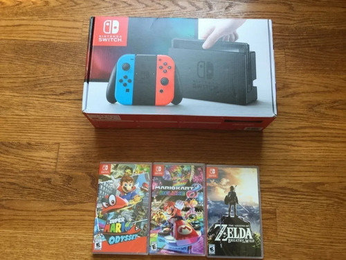 Imagen 1 de 3 de Nintendo Switch Con Joy-con Azul Neón Y Rojo Gris 32gb Model