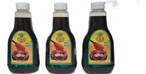 2,040 Kg Jarabe Miel De Agave Endulzante Natural 3 Botellas